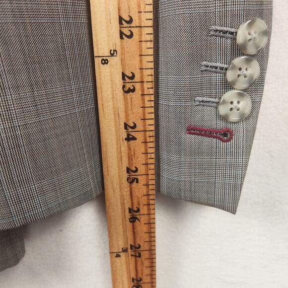 Sam Surin Bespoke Blazer Men 42 Gray Glen Plaid Luxury Wool Italy Jacket EUC - Picture 14 of 16